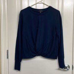 Banana Republic Navy Blue Twist Front Top